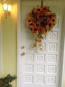 An autumn wreath Almine has made for her front door.
